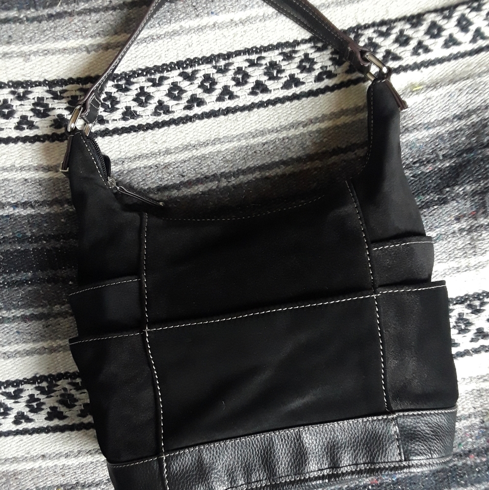 🆕️Tignanello | Suede Black Shoulder Handbag Purse
